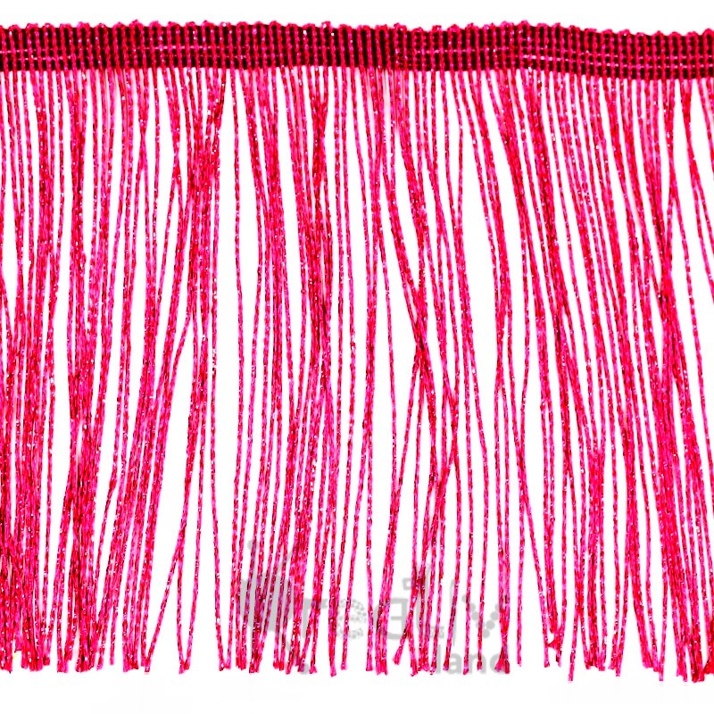 Бахрома с люрексом цв.темно-розовый/ шир.15см/ дл.9,1м/ фас.1рул